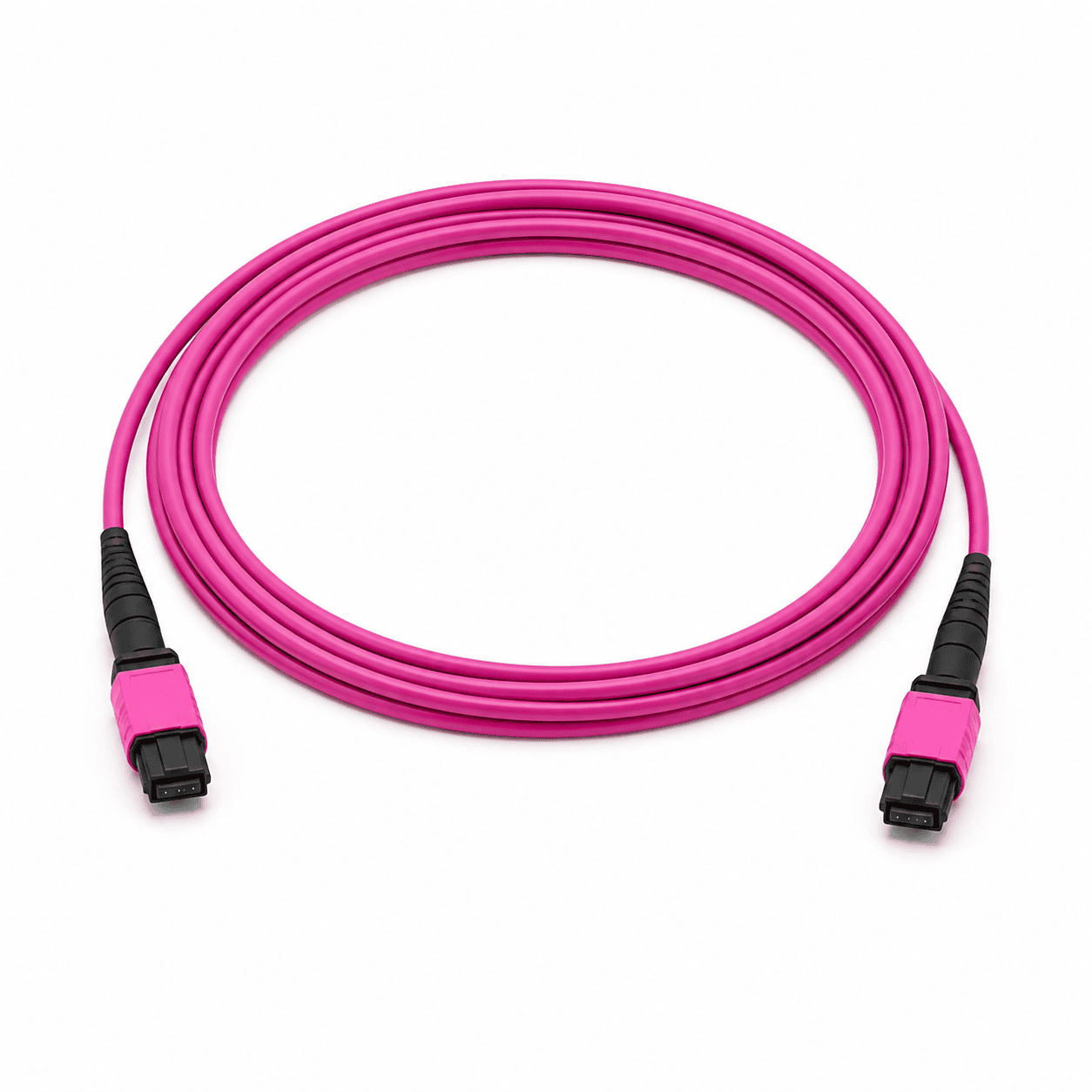 Jumper de fibra óptica MPO-MPO OM4 multimodo de 12 fibras