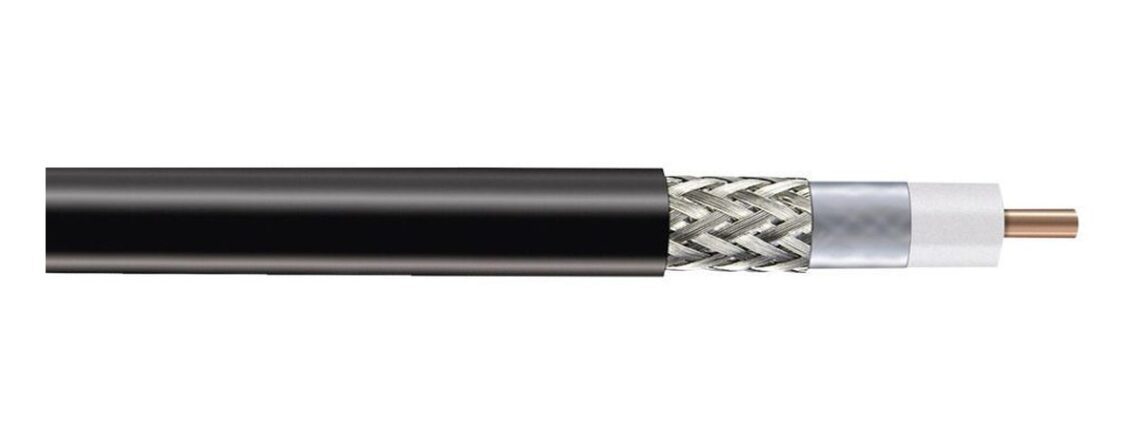 Cable coaxial LMR400 con malla y conductor central